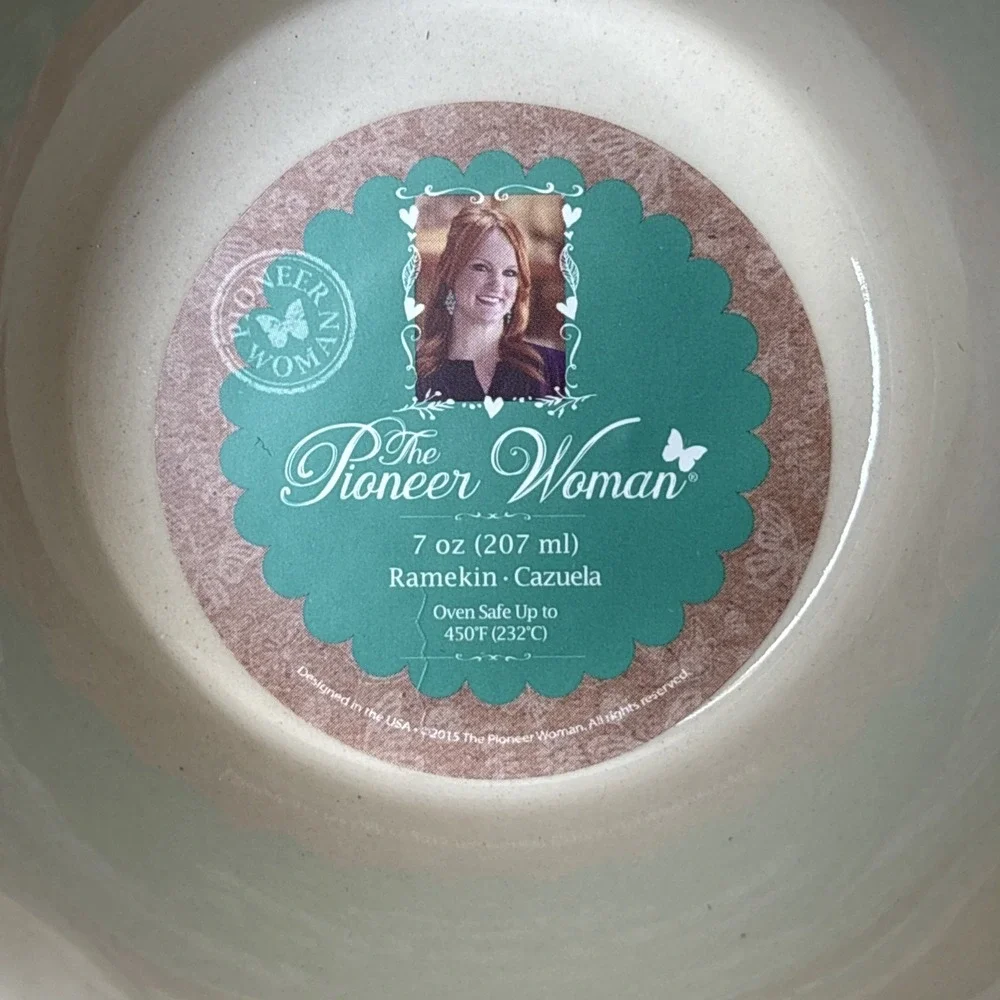 The Pioneer Woman 7 oz Ramekin Floral Print Flea Market Scalloped